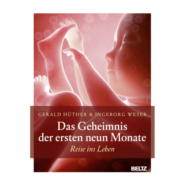Coverbild "das Geheimnis der ersten neun Monate" mit einer Abbildung von einem Fötus.
