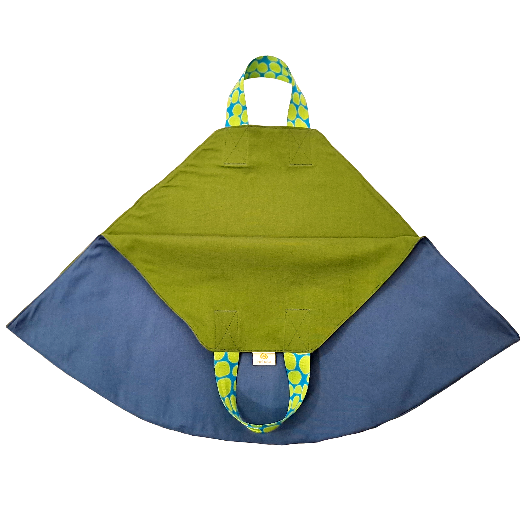 Wiege-Wende-Tuch Maxi Mittelblau-Grün