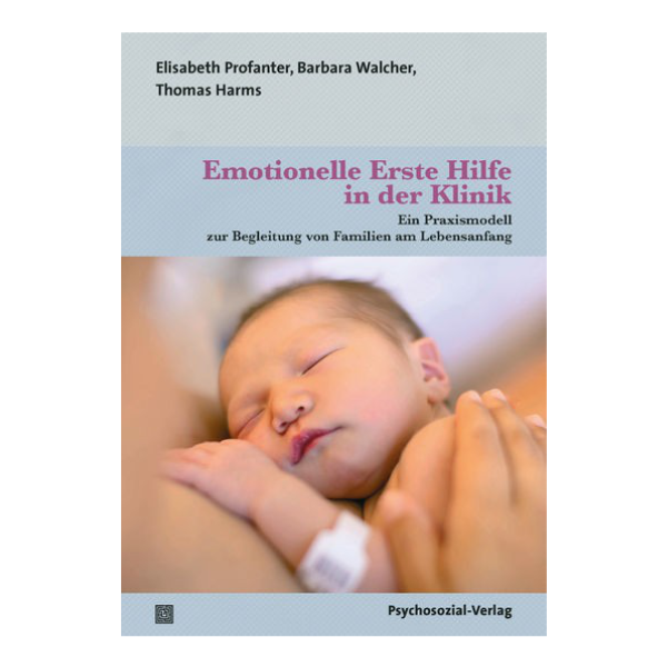 Cover "Emotionelle Erste Hilfe in der Klinik" mit einem schlafenden Säugling.
