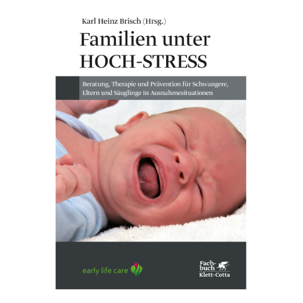 Cover "Familien unter Hoch-Stress" mit einem Baby, das schreit.
