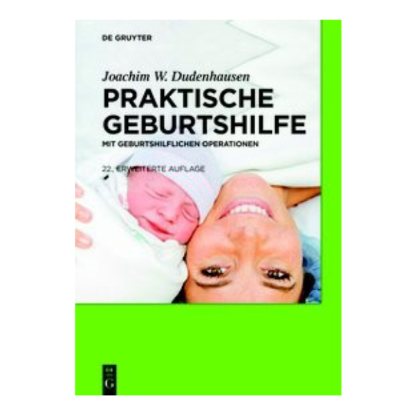 Cover "Praktische Geburtshilfe" mit einer Mutter und ihrem Neugeborenen. 