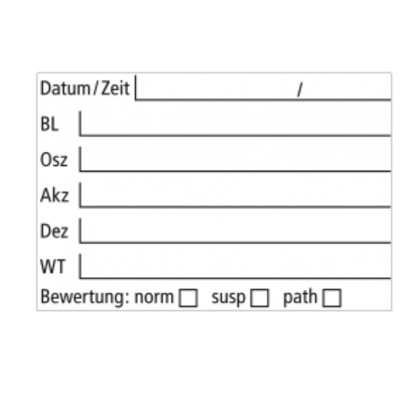 CTG Stempel mit den einzelnen Parametern.
