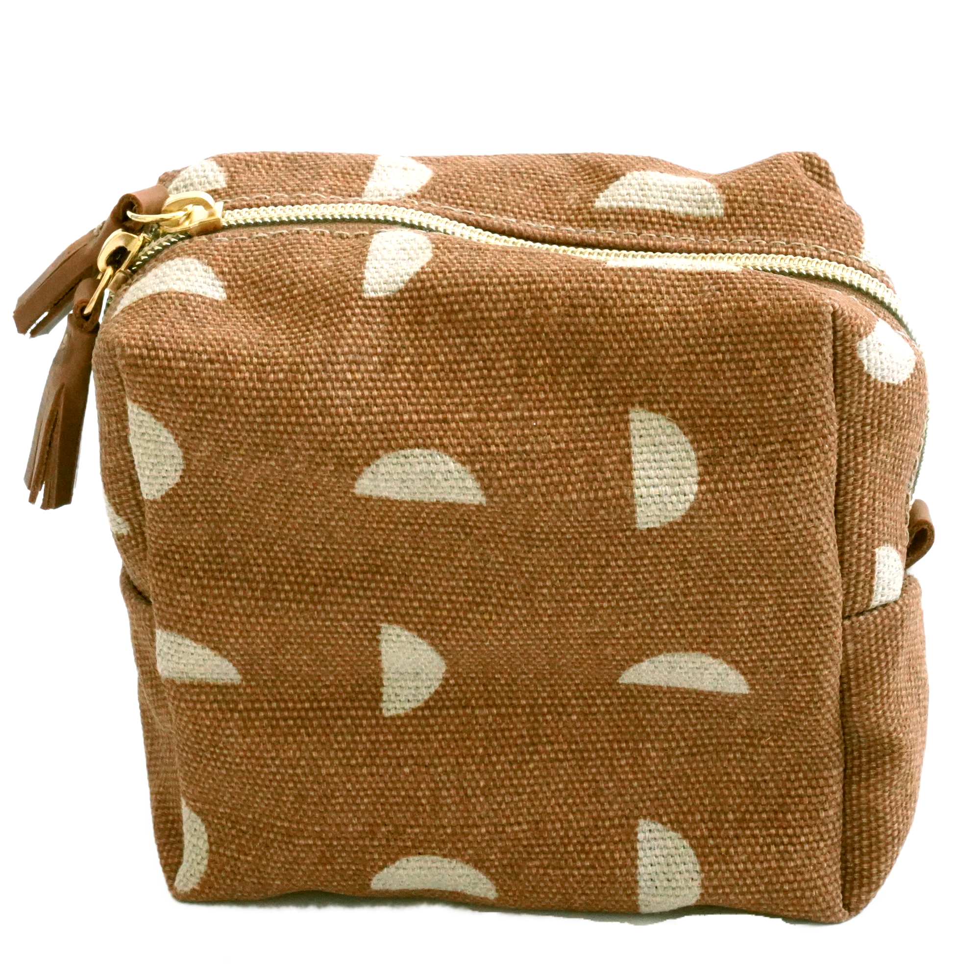 Kulturtasche Halbmond in Ocker