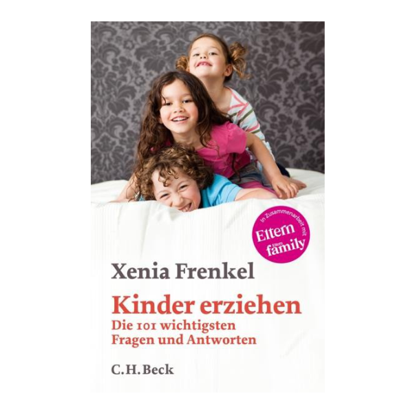 Cover "Kinder erziehen - Die 101 wichtigsten Fragen und Antworten" auf dem drei lachende Kinder abgebildet sind.