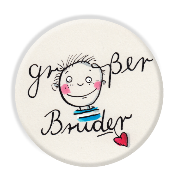 Geschwisterbutton mit einem Jungen und der Aufschrift "großer Bruder"