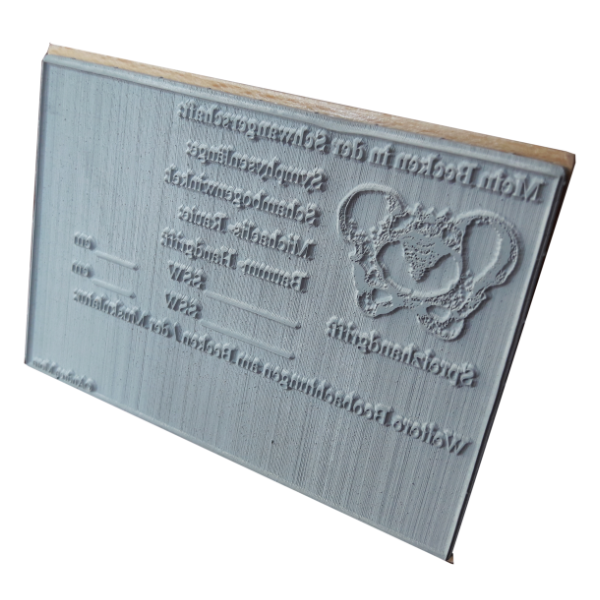 Der Beckenstempel von unten.