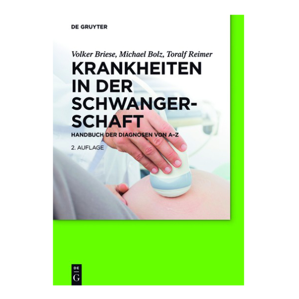 Cover "Krankheiten in der Schwangerschaft" mit einer Hand, die einen Ultraschall von einem schwangeren Bauch macht.