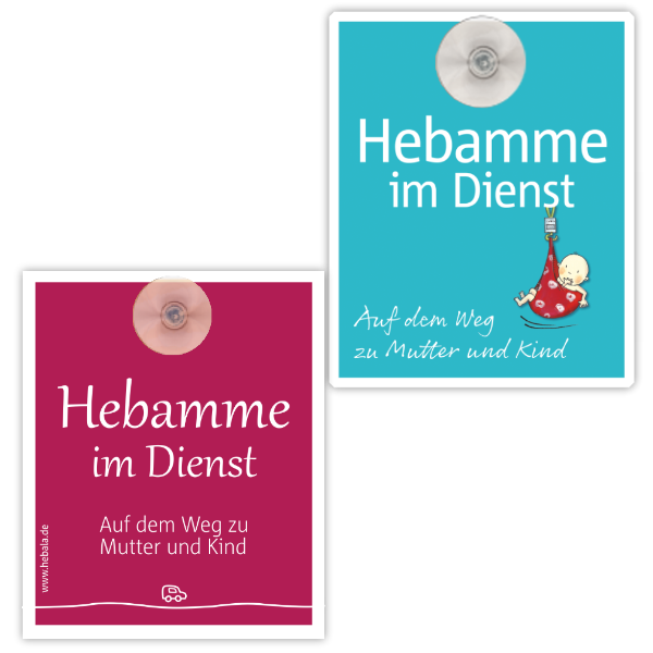Parkschild in blau und pink. 